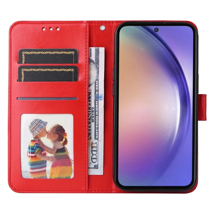 For Samsung Galaxy A55 5G Case Wallet Stand Imprinted PU Leather Phone Cover