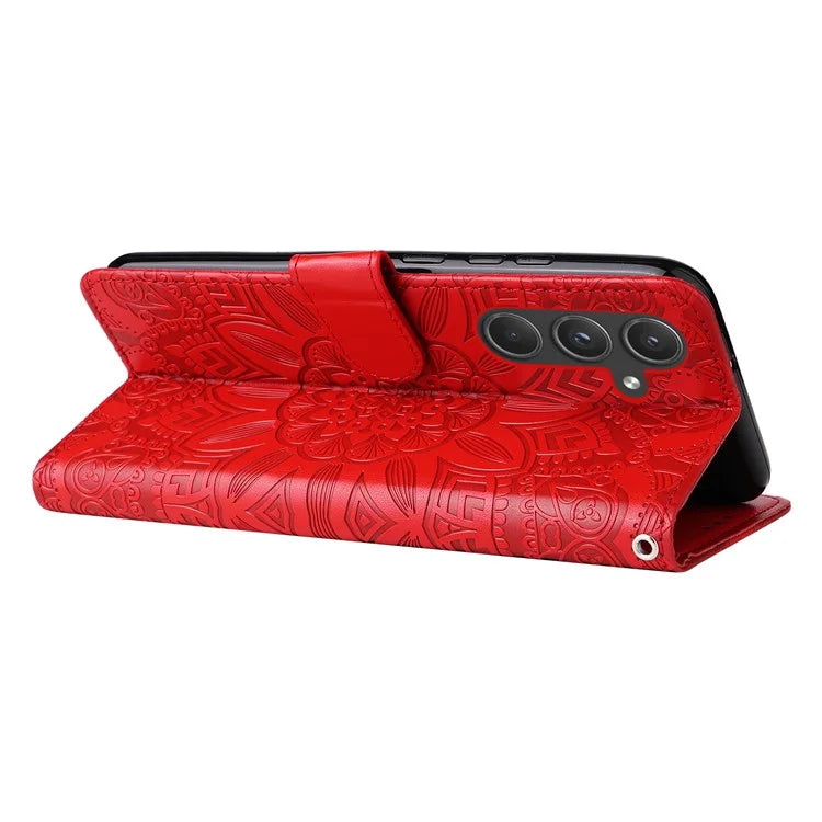 For Samsung Galaxy A55 5G Case Wallet Stand Imprinted PU Leather Phone Cover