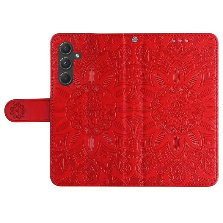 For Samsung Galaxy A55 5G Case Wallet Stand Imprinted PU Leather Phone Cover