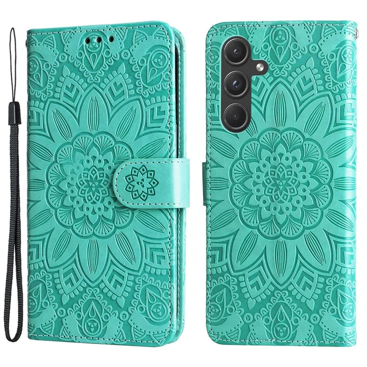 For Samsung Galaxy A55 5G Case Wallet Stand Imprinted PU Leather Phone Cover
