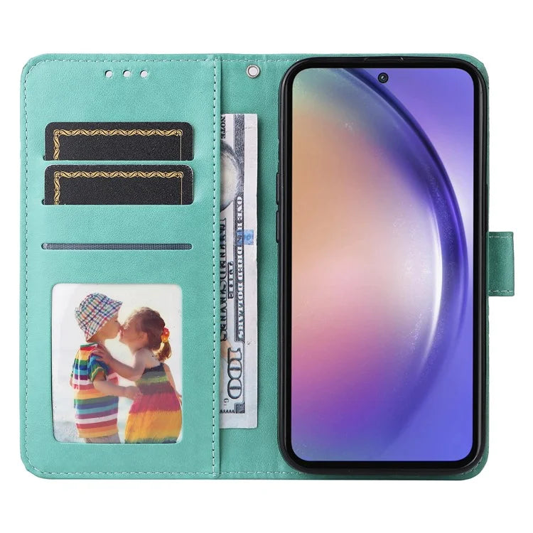 For Samsung Galaxy A55 5G Case Wallet Stand Imprinted PU Leather Phone Cover