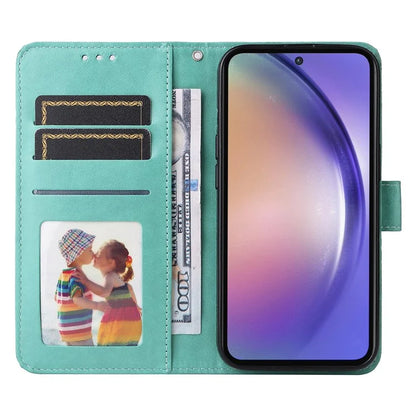 For Samsung Galaxy A55 5G Case Wallet Stand Imprinted PU Leather Phone Cover