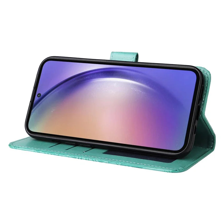 For Samsung Galaxy A55 5G Case Wallet Stand Imprinted PU Leather Phone Cover