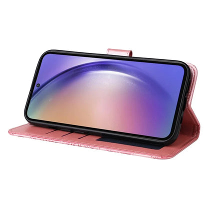 For Samsung Galaxy A55 5G Case Wallet Stand Imprinted PU Leather Phone Cover