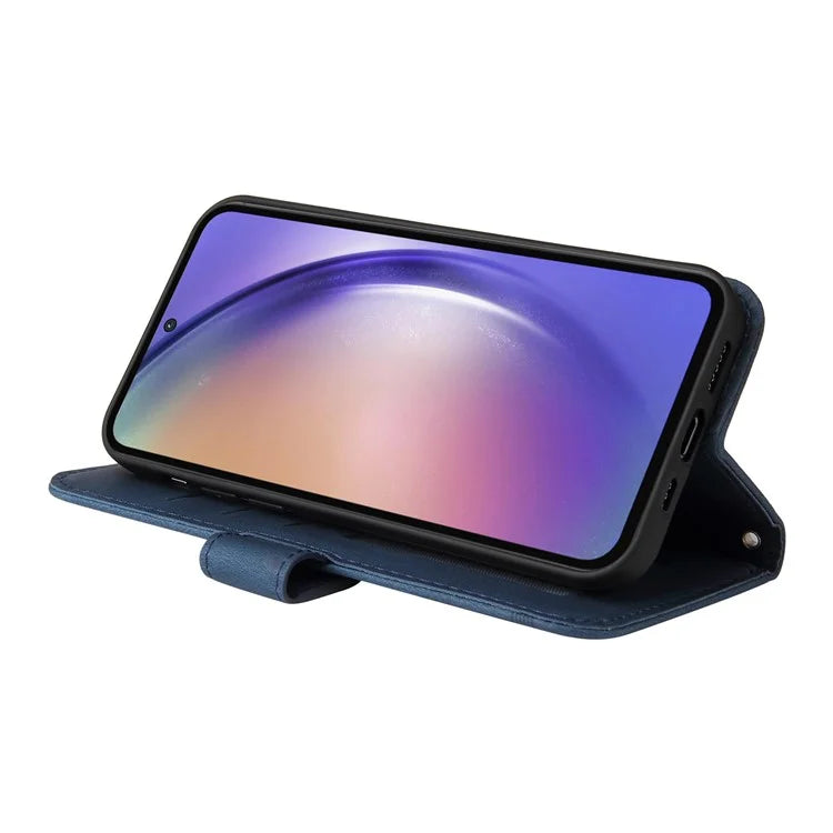For Samsung Galaxy A55 5G Phone Wallet Case Skin-Friendly Leather Folding Stand Cover