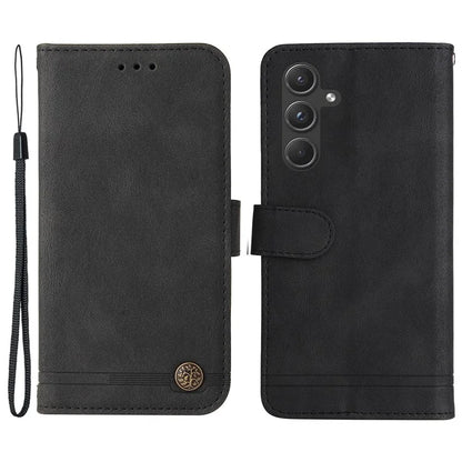 For Samsung Galaxy A55 5G Phone Wallet Case Skin-Friendly Leather Folding Stand Cover