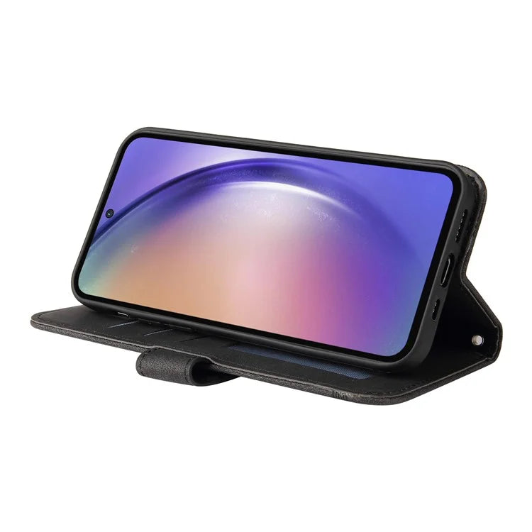 For Samsung Galaxy A55 5G Phone Wallet Case Skin-Friendly Leather Folding Stand Cover