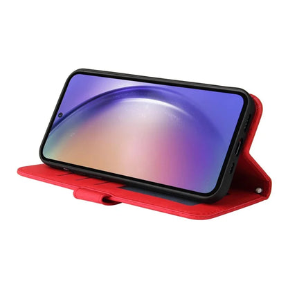 For Samsung Galaxy A55 5G Phone Wallet Case Skin-Friendly Leather Folding Stand Cover
