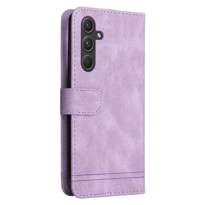 For Samsung Galaxy A55 5G Phone Wallet Case Skin-Friendly Leather Folding Stand Cover