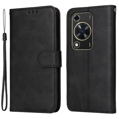 For Huawei Enjoy 70 4G / nova Y72 4G Cell Phone Case Calf Texture PU Leather+TPU Folding Stand Cover