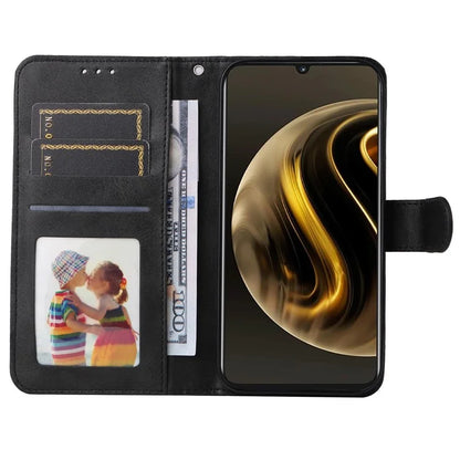 For Huawei Enjoy 70 4G / nova Y72 4G Cell Phone Case Calf Texture PU Leather+TPU Folding Stand Cover