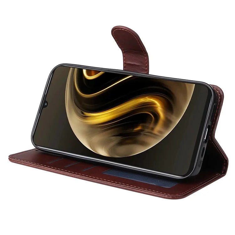 For Huawei Enjoy 70 4G / nova Y72 4G Cell Phone Case Calf Texture PU Leather+TPU Folding Stand Cover