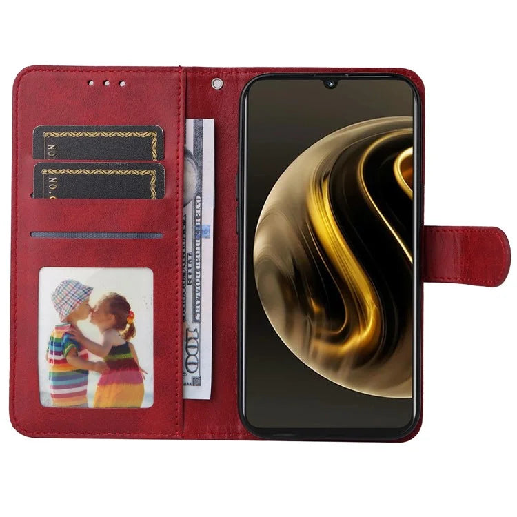 For Huawei Enjoy 70 4G / nova Y72 4G Cell Phone Case Calf Texture PU Leather+TPU Folding Stand Cover
