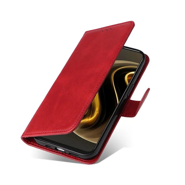 For Huawei Enjoy 70 4G / nova Y72 4G Cell Phone Case Calf Texture PU Leather+TPU Folding Stand Cover