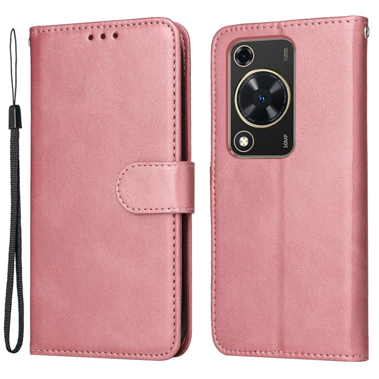 For Huawei Enjoy 70 4G / nova Y72 4G Cell Phone Case Calf Texture PU Leather+TPU Folding Stand Cover