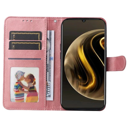 For Huawei Enjoy 70 4G / nova Y72 4G Cell Phone Case Calf Texture PU Leather+TPU Folding Stand Cover