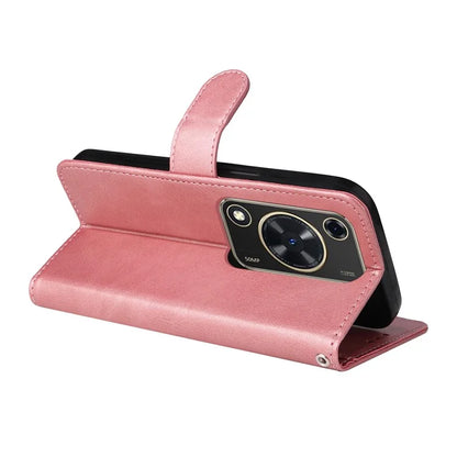 For Huawei Enjoy 70 4G / nova Y72 4G Cell Phone Case Calf Texture PU Leather+TPU Folding Stand Cover
