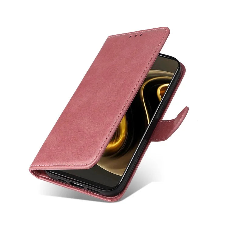 For Huawei Enjoy 70 4G / nova Y72 4G Cell Phone Case Calf Texture PU Leather+TPU Folding Stand Cover