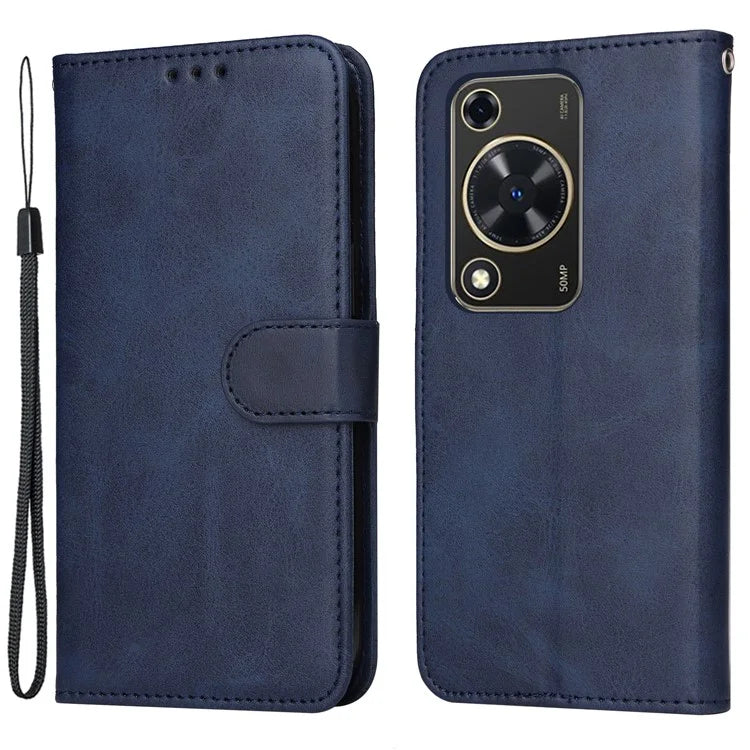 For Huawei Enjoy 70 4G / nova Y72 4G Cell Phone Case Calf Texture PU Leather+TPU Folding Stand Cover