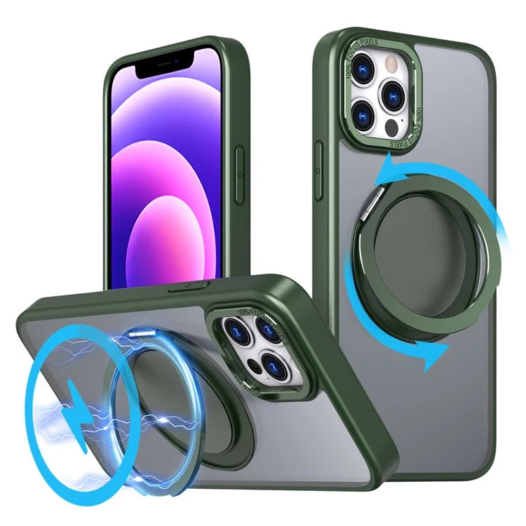For iPhone 12 Pro Max Kickstand Magnetic Case Compatible with MagSafe