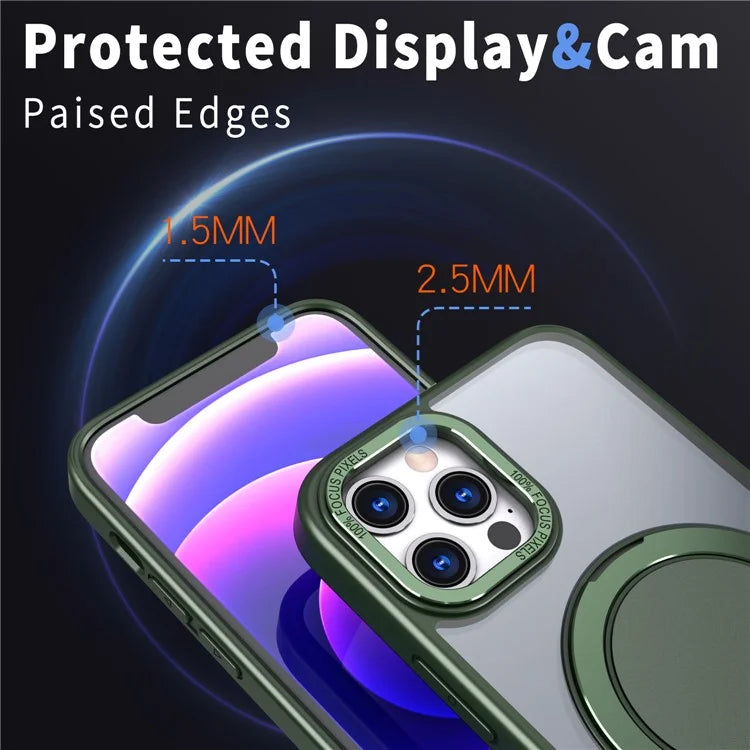 For iPhone 12 Pro Max Kickstand Magnetic Case Compatible with MagSafe