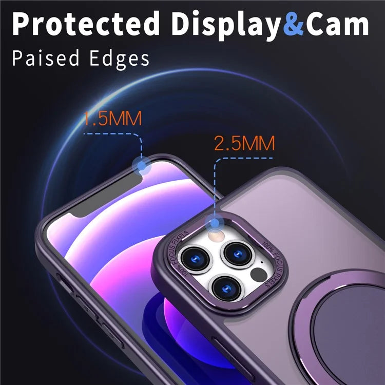 For iPhone 12 Pro Max Kickstand Magnetic Case Compatible with MagSafe
