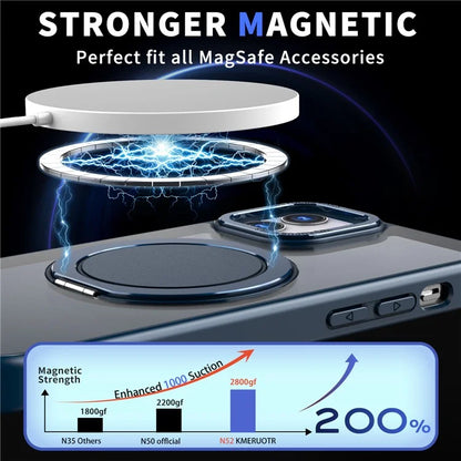 For iPhone 11 Magnetic Phone Case Invisible Gear Ring Holder Kickstand