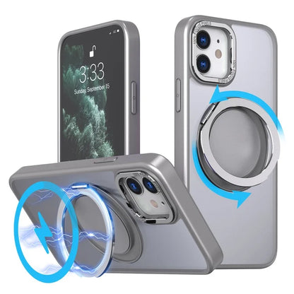 For iPhone 11 Magnetic Phone Case Invisible Gear Ring Holder Kickstand