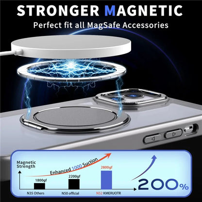 For iPhone 11 Magnetic Phone Case Invisible Gear Ring Holder Kickstand