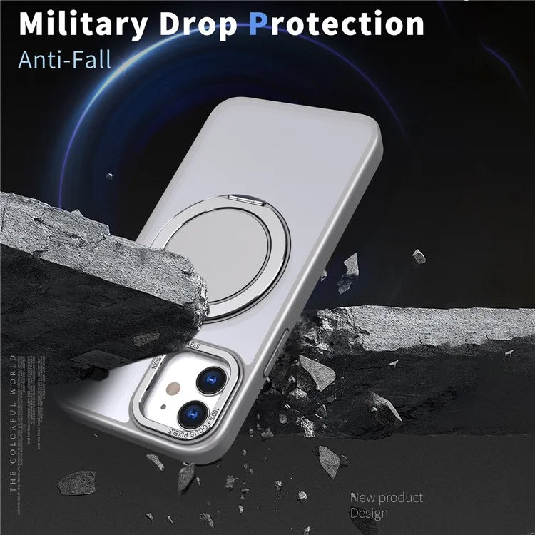 For iPhone 11 Magnetic Phone Case Invisible Gear Ring Holder Kickstand