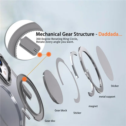 For iPhone 11 Magnetic Phone Case Invisible Gear Ring Holder Kickstand