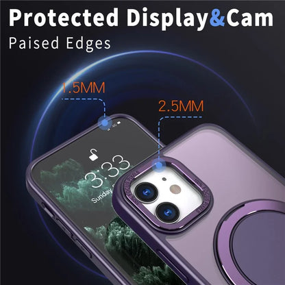 For iPhone 11 Magnetic Phone Case Invisible Gear Ring Holder Kickstand