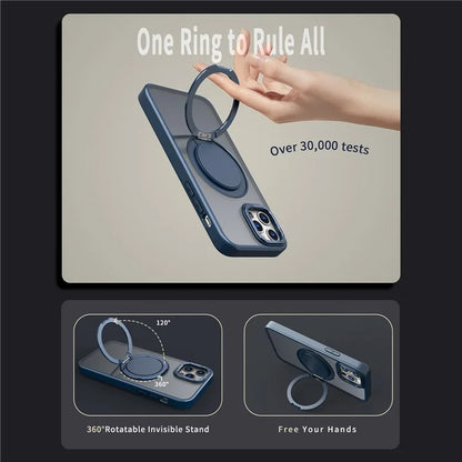 For iPhone 11 Pro Phone Case Ring Kickstand Cover Compatible with MagSafe
