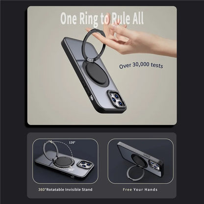 For iPhone 11 Pro Max Magnetic Case Compatible with MagSafe Rotary Kickstand