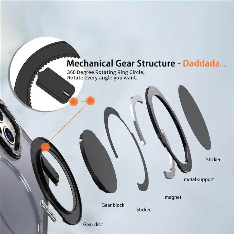 For iPhone 11 Pro Max Magnetic Case Compatible with MagSafe Rotary Kickstand