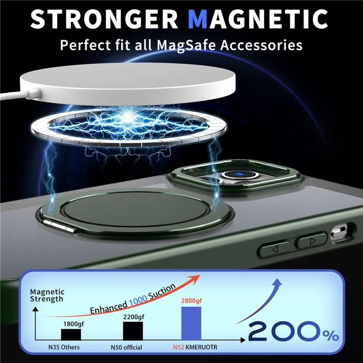 For iPhone 11 Pro Max Magnetic Case Compatible with MagSafe Rotary Kickstand
