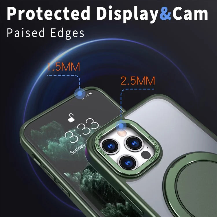 For iPhone 11 Pro Max Magnetic Case Compatible with MagSafe Rotary Kickstand