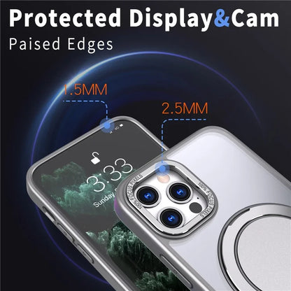 For iPhone 11 Pro Max Magnetic Case Compatible with MagSafe Rotary Kickstand