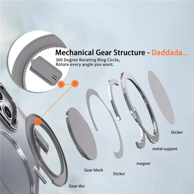 For iPhone 11 Pro Max Magnetic Case Compatible with MagSafe Rotary Kickstand