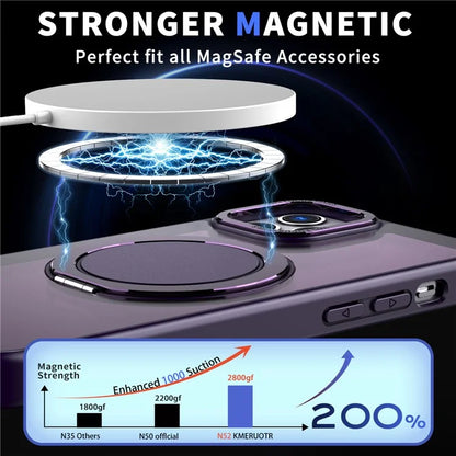 For iPhone 11 Pro Max Magnetic Case Compatible with MagSafe Rotary Kickstand