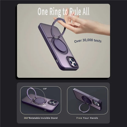 For iPhone 11 Pro Max Magnetic Case Compatible with MagSafe Rotary Kickstand