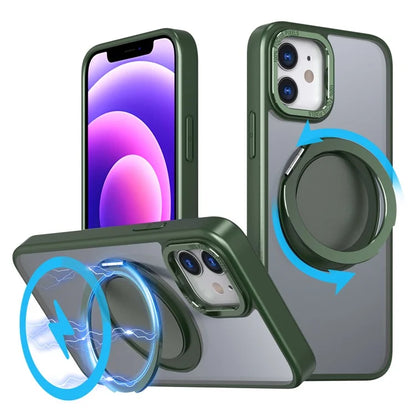 For iPhone 12 / 12 Pro Magnetic Case Rotary Ring Kickstand Phone Cover