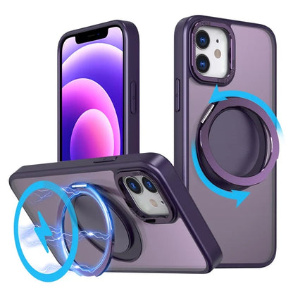 For iPhone 12 / 12 Pro Magnetic Case Rotary Ring Kickstand Phone Cover