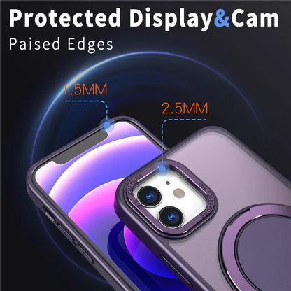 For iPhone 12 / 12 Pro Magnetic Case Rotary Ring Kickstand Phone Cover