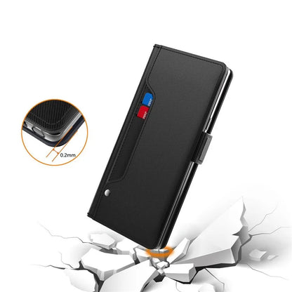 For Samsung Galaxy A05s 4G Case Stand PU Leather Phone Shell with Mirror
