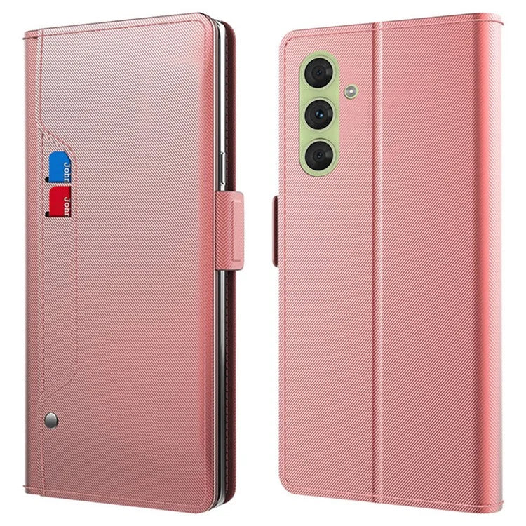 For Samsung Galaxy A05s 4G Case Stand PU Leather Phone Shell with Mirror