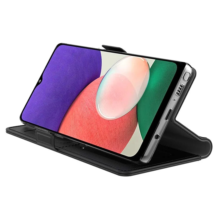For Samsung Galaxy A05s 4G Case Stand PU Leather Phone Shell with Mirror