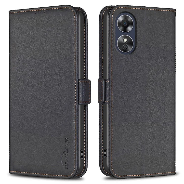 BINFEN COLOR BF31 For Oppo A17 4G Wallet Case Card Holder Folio PU Leather Phone Cover