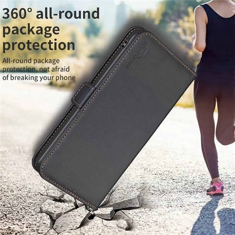 BINFEN COLOR BF31 For Oppo A17 4G Wallet Case Card Holder Folio PU Leather Phone Cover