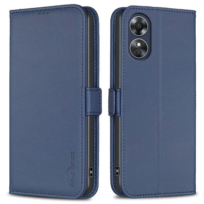 BINFEN COLOR BF31 For Oppo A17 4G Wallet Case Card Holder Folio PU Leather Phone Cover